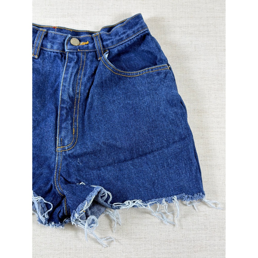 Vintage Gitano Romantic Heart Denim Shorts Dark Wash Cutoff High Rise Size 7/8